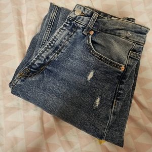 H&M Stepped Waist Mom Fit Jeans